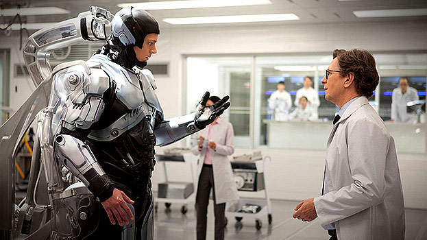 John Kinneman and Gary Oldman in RoboCop (2014)