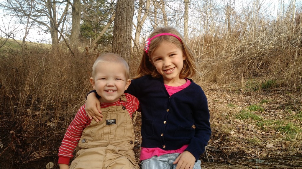 Two cute kids. Not sleeping.