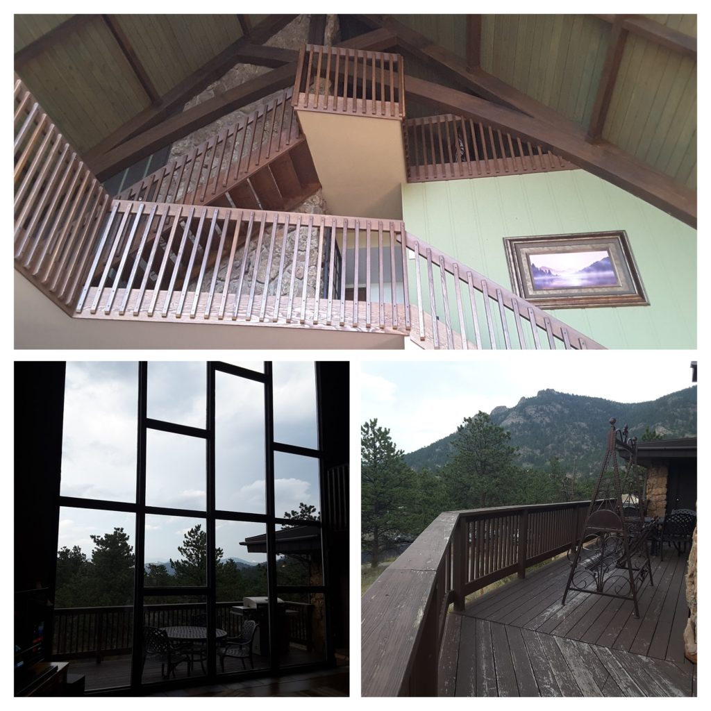 The interior of and view from the house we stayed in.